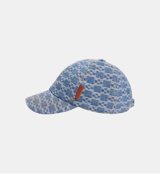 Casquette en denim motif cross - Sandro - Bleu