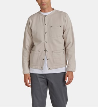 cardigan Khelian en molleton de coton gris météore - Agnès b. - Gris météore