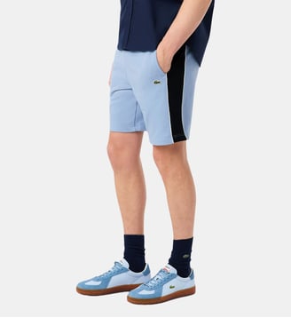 Short regular fit color-block molleton - Lacoste - Bleu clair et noir