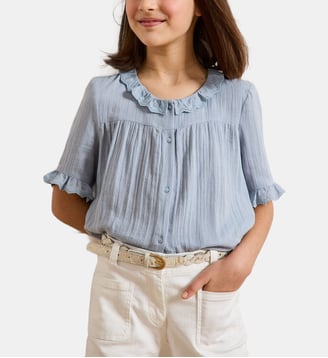 Chemise  en gaze - Coton biologique - Cyrillus - Bleu jeans