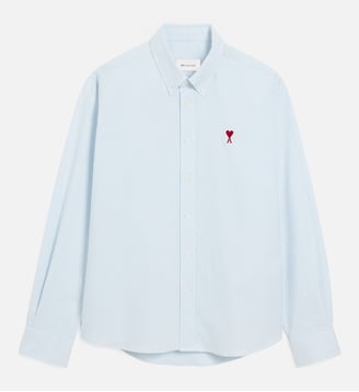 Chemise Col Boutonné Ami de Coeur unisexe - AMI Paris - Bleu ciel