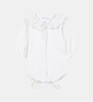 Body -  coton col volanté broderie - Tartine Et Chocolat - Écru