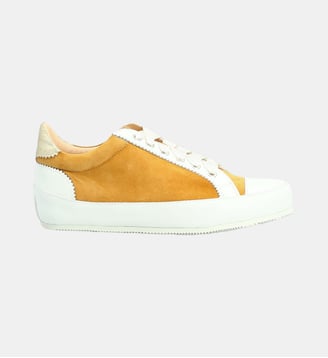 Basket rotonda - cuir velours - Manfield - Jaune