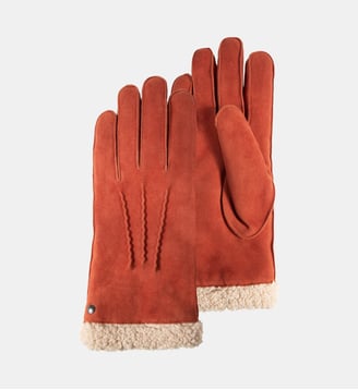 Gants en cuir de chèvre velours, doublés en imitation fourrure Isotoner