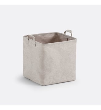 Panier cube, 100% polyester - La Redoute Interieurs - Gris clair