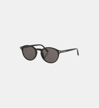 Lunettes de soleil Rond Prescott-02 - Tom Ford - Noir brillant