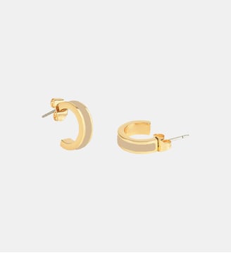 Mini créoles ouvertes - Bangle Up - Beige et doré