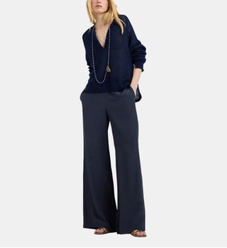 Pantalon marajo en cupro jacquard - Momonì - Bleu