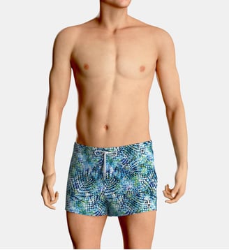 Short de bain ajustable tropical à séchage rapide - Impetus - Bleu