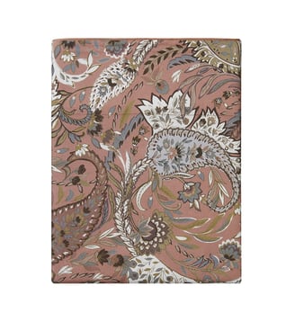 Drap plat imprimé en satin de coton bio, ZADIG - Alexandre Turpault - Brun terre cuite