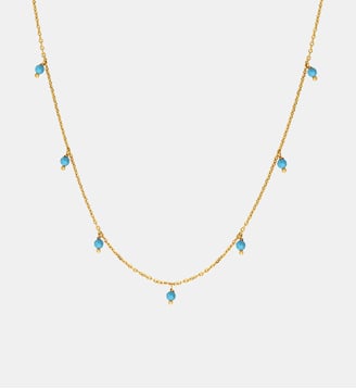 Collier doré court perle de culture blanche - milady - Caroline Najman - Bleu