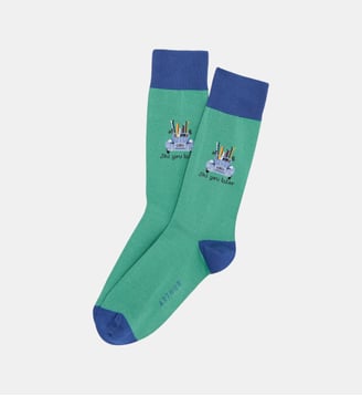 Chaussettes en coton - Ski You Later Vert - Arthur - Vert