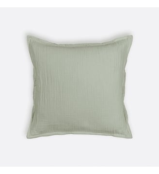Housse de coussin gaze de coton - La Redoute Interieurs - Vert de gris