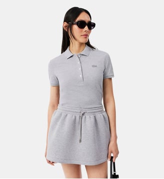 Polo L.12.D slim fit en mini piqué stretch - Lacoste - Gris clair