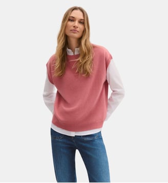 Pull mathilde - Motif uni - Coupe ajustée - Caroll - Vieux rose