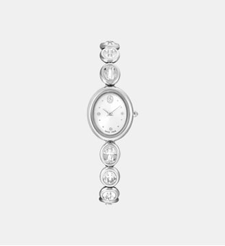 Montre Imber oval, Fabriqué en Suisse, Bracelet en métal, Acier inoxydable - Swarovski - White et stainless steel