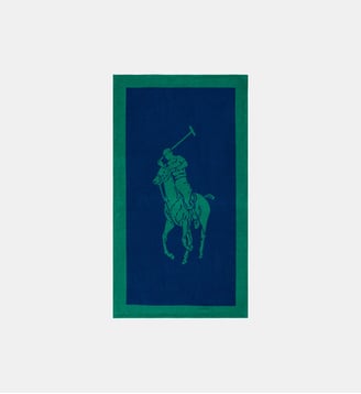 Serviette de plage  en coton - Ralph Lauren Home - Navy billiard