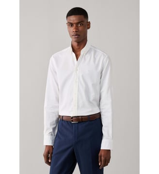 Chemise Coupe Ajustée Teinte En Pièce En Oxford - Hackett London - Blanc