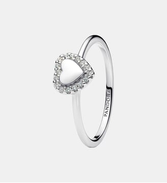 Bague Halo Cœur Gravable - Pandora - Argenté