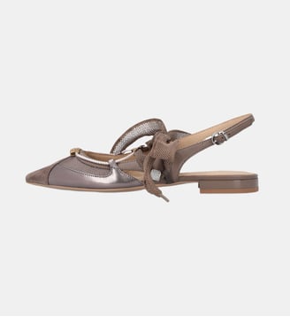 Ballerines slingbacks à lacets - Pinko - Marron