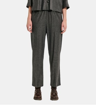 Pantalon 7/8 élastiqué en flanelle - MAVE - Pablo - Gris moyen
