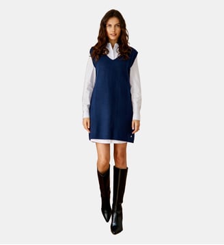 Robe courte chemise uni MODESTINE - La Petite Etoile - Marine