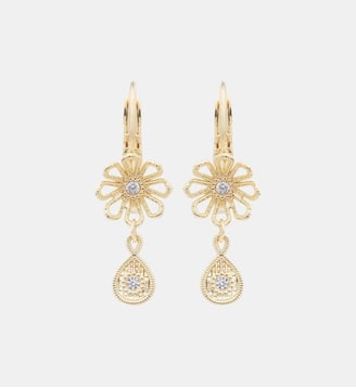 Boucles d'oreilles fleur fil d'or - Les Néréides - Jaune