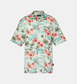 Chemisette lègere hawaienne - Schott - Bleu