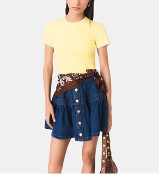 Pull avec découpe ronde sur le dos - Maje - Jaune pâle