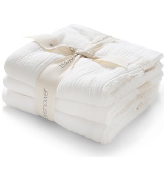 Lot de 3 lingettes - Babyshower - Blanc