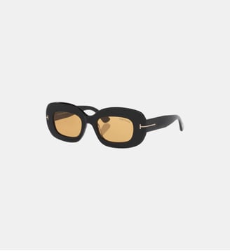 Lunettes de soleil Rectangulaire Islay-02 - Tom Ford - Noir brillant