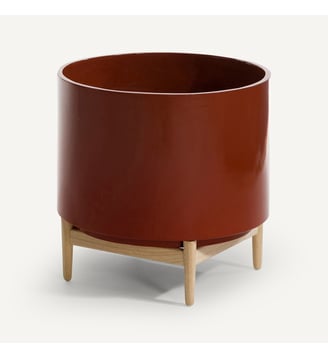 Cache-pot sur pied en hévéa H45cm AM.PM