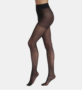 Collant de contention transparent plumetis 25D Perfect Contention - Dim - Noir