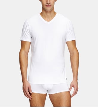 Lot de trois T-shirts avec col en V - Diesel - Blanc