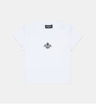 T-shirt à col rond avec logo - Dsquared2 - Blanc