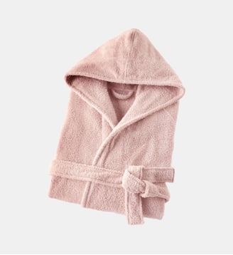 Peignoir capuche adulte coton bio 450 g/m2 - La Redoute Interieurs - Rose poudré