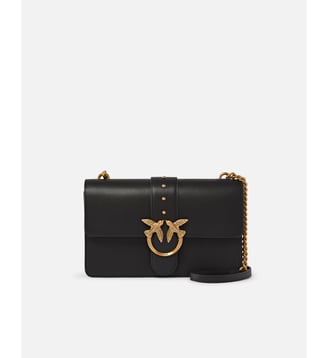 Sac moyen à épaule love bag one simply en cuir - Pinko - Noir or antique
