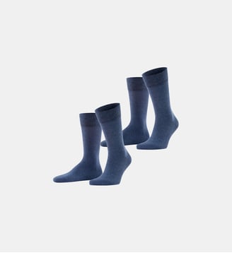 Chaussettes Happy 2-Pack Coton - Falke - Navy mel