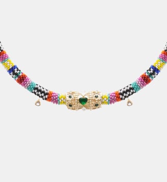 Collier perles tissées avec cabochon central POLINA - Hipanema - Multicolore