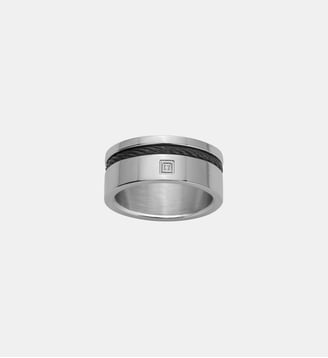 Bague Loïc en Acier 316L avec diamant blanc - Phebus - Acier
