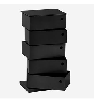 Meuble pivotant 5 casiers noir mat - Twist - Bath Bazaar - Noir