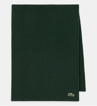 Écharpe laine côtelée - Lacoste - Vert