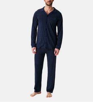 Pyjama boutonné en lyocell et coton - Windsor - Arthur - Marine