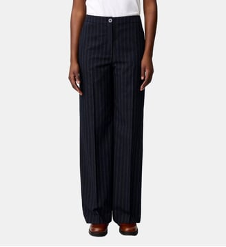 Pantalon laine mélangée rayé - Claudie Pierlot - Bicolore