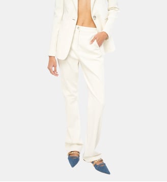 Pantalon évasé en tricotine - Pinko - Rose et blanc