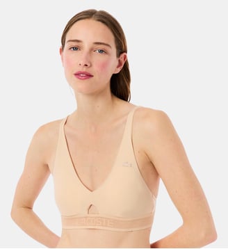 Brassière microfibre ceinture ajourée - Lacoste - Beige
