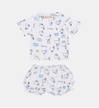 Ensemble pour bébé avec imprimé allover - Marni - Blanc