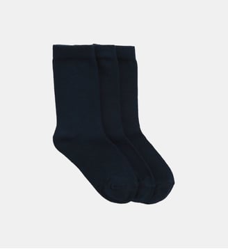 Chaussettes unies par lot de 3 - Cyrillus - Bleu foncé uni