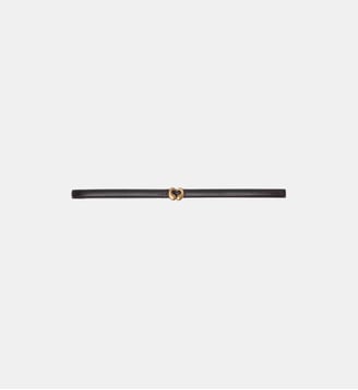 Ceinture fine en cuir - Maje - Marron foncé