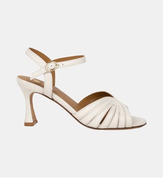 Sandales à Talon Alya Cuir d Agneau - Bobbies - Crème